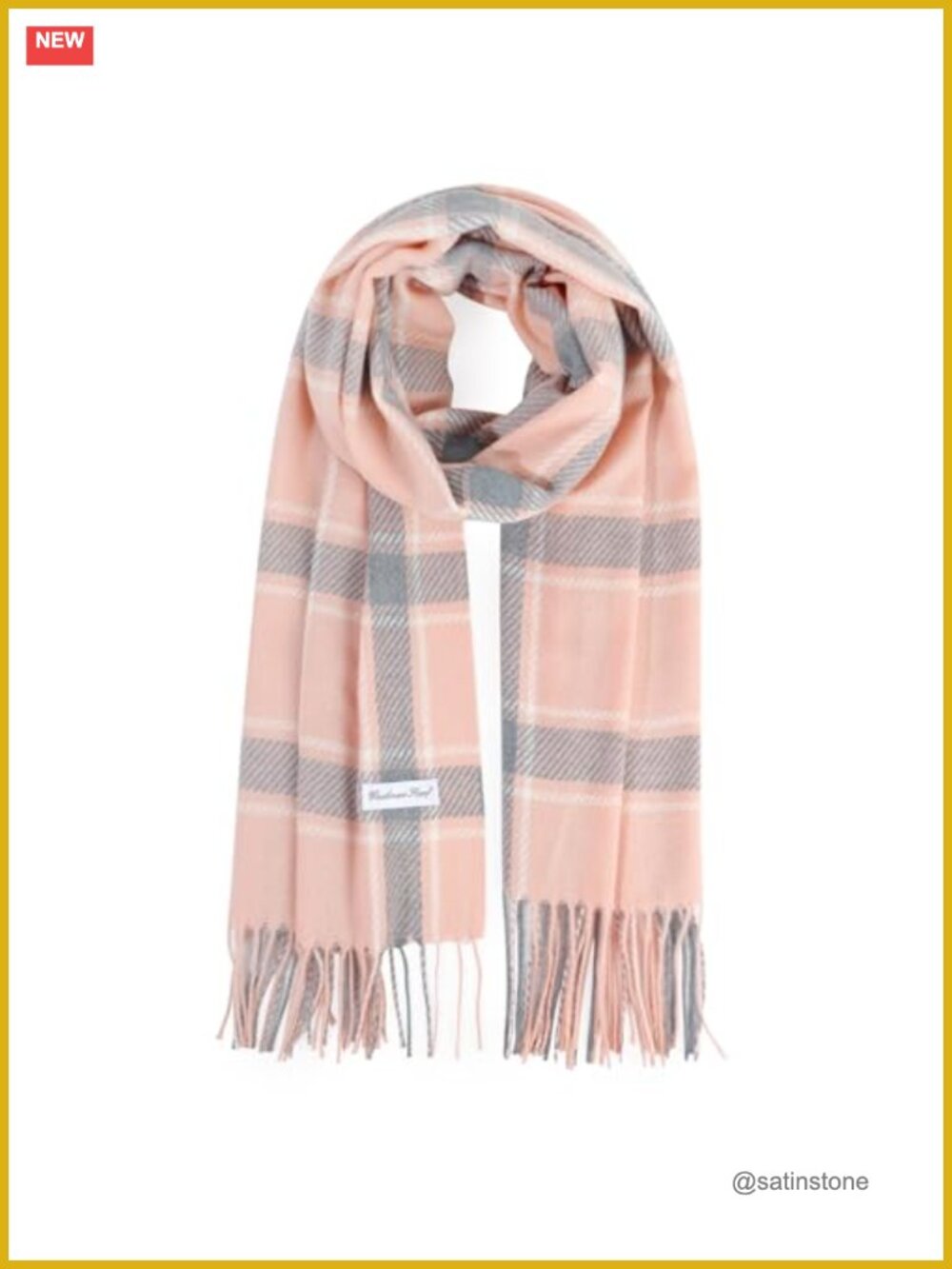 Oversized Plaid Faux Cashmere Scarf Shawl Wrap